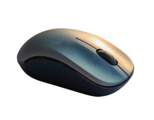 Modern Wireless Computer Mouse, Isolated, Highlighting Sleek Ergonomic Design and Contemporary Tech Accessory