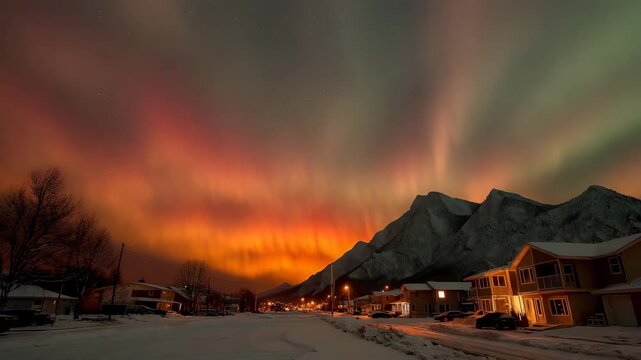 Aurora Dancing Arctic Night Sky Parallax Atmospheric Lensing