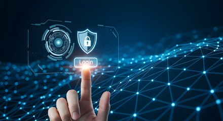 Digital Security and Data Protection Concept with Fingerprint Scan.