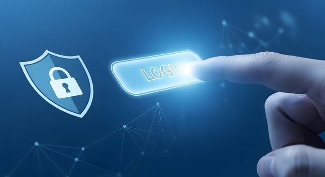 Digital Security and Data Protection Concept with Fingerprint Scan.