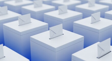 Abstract Array of Ballot Boxes Signifying the Importance of Democratic Participation
