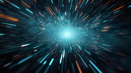 Abstract futuristic digital world filled with luminous patterns