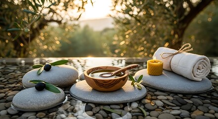 Spa Serenity - Olive Oil Treatment and Relaxation by the Pool.
