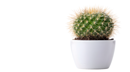 Small potted cactus with soft spines against a black background.