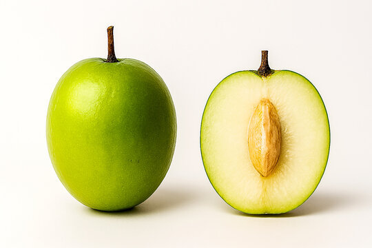 Fresh bidara fruit with smooth green skin and crisp white flesh.