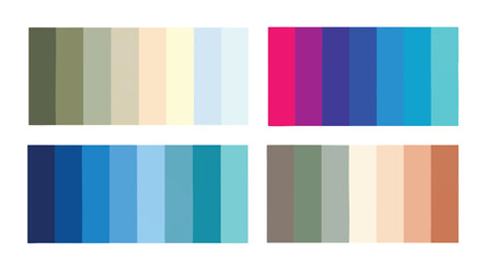 Collection of four color palettes showcasing versatile design possibilities and aesthetics