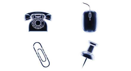 Office desk supplies in a modern and minimalist style illustration