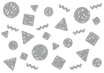 クレヨン素材　幾何学模様のポップな背景