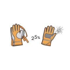 Protective Welding Gloves Illustration - Safety Gear for Industrial Work.