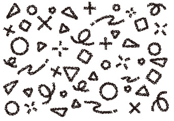 クレヨン素材　幾何学模様のポップな背景