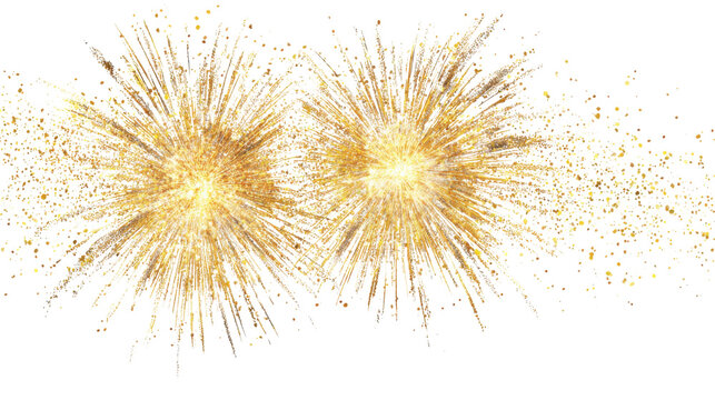 new year fireworks on white background 