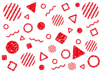 クレヨン素材　幾何学模様のポップな背景