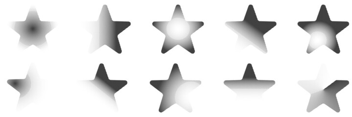 Set Stars Halftone Vector Ideal for comic, retro, explosive, promotional, and graphic design accents that require a dynamic, dotted effect.