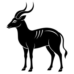Obraz premium Stylized black silhouette of a bongo antelope standing