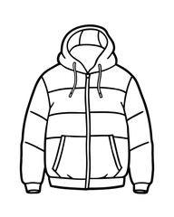 Winter Jacket Line Art Vector