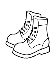 Snow Boots Line Art Vector