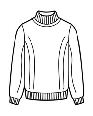 Wool Sweater Line Art Vector.
