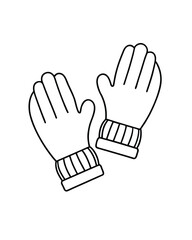  Winter Gloves Line Art Vector