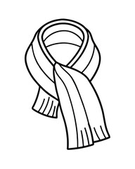  Woolen Scarf Line Art Vector
