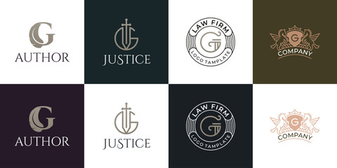 Luxury Vintage Emblem Logo Set for Legal, Corporate, Author, and Justice Branding