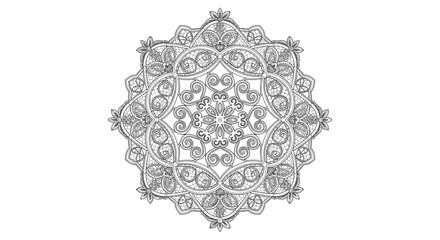 Intricate Black and White Mandala Design.