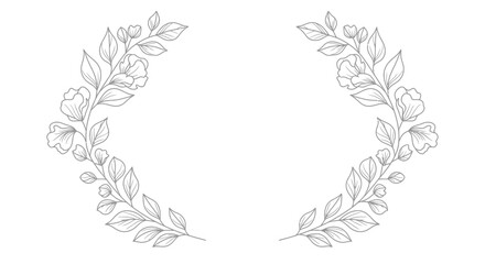 Elegant Floral Wreath Border Design.