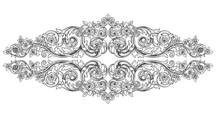 Vintage Floral Swirl Ornament Vector.