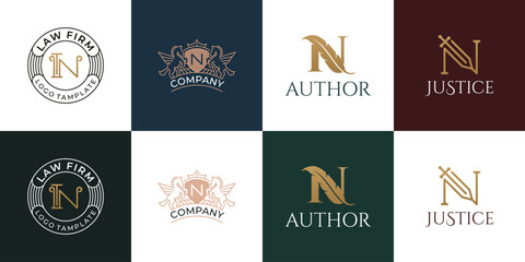 Luxury Vintage Emblem Logo Set for Legal, Corporate, Author, and Justice Branding