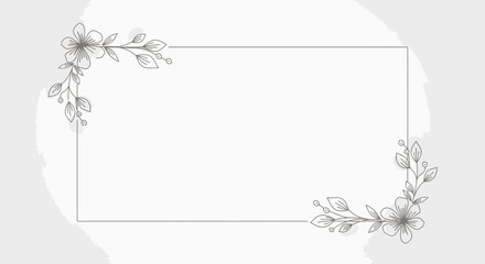 Elegant Floral Border Design with Blank Space.