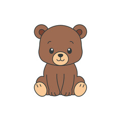 Cute cartoon Bear coloring book illustration vector design templates simple and modern