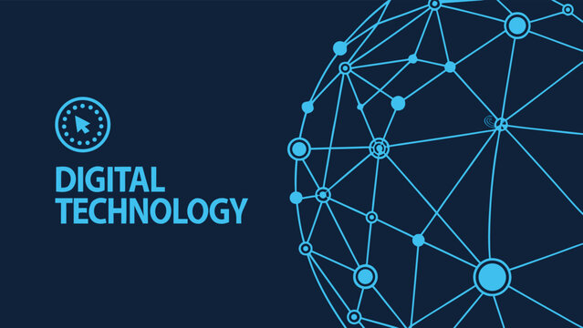 Global Digital Technology Network Connection Abstract Concept with vector illustration