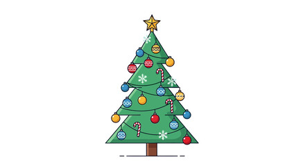 A Christmas tree adorned with decorations