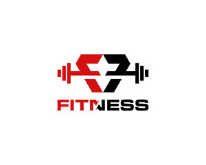 Obraz premium Fitness letter F logo