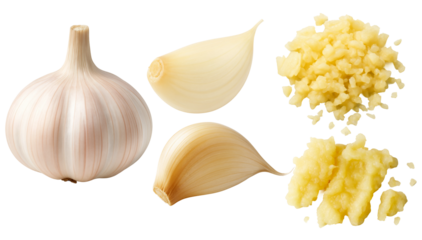 Whole, Peeled, Minced, and Crushed Garlic Set