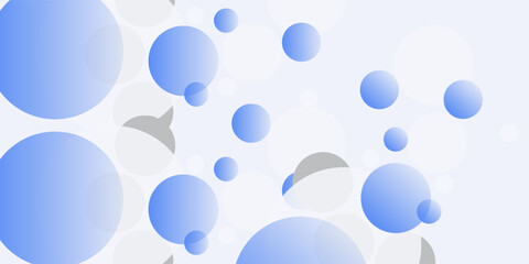 Abstract soft light with white and blue bubble ball background. Trendy minimal design. Vector illustration