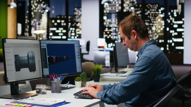 Game developer utilizes AI generated program to design spaceship station using deep learning, futuristic environment enhanced by machine learning based solutions and cloud computing. Camera B.