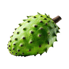 Fresh, Whole Green Soursop Fruit on transparent background