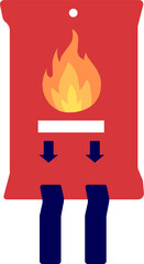 illustration of a red Fire blanket. fire blanket, safety device for smothering fire flames. Fire Blanket Symbol Sign, Vector Illustration, Isolate On White Background Label. 