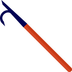 Fire hook icon. Vector of Metal fire poker. Roof Hook Icon. 