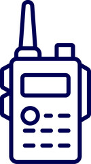 Line art Vector of Fireman Radio. walkie talkie outline. Walkie-talkie, a portable two-way radio device for communication. Icon of Police Radio Communication Device. 