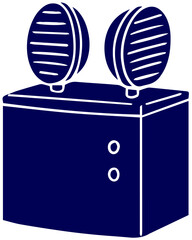 Silhouette Vector of Rechargeable Emergency fog Light. Solid Black Emergency fog Light vector illustration. Rechargeable Emergency Light bulb Vector icon