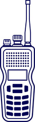 vector illustration of a Police radio. walkie talkie two way radio design. two-way radios, communication devices vector illustration. walkie talkie is ready for communication with its antenna. 