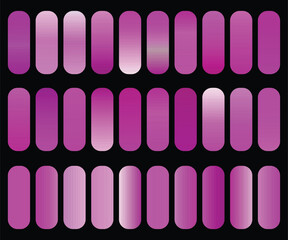 The pink colors gradients swatch. Pink gradient set.