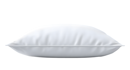 Clean white pillow isolated against a solid black background.
