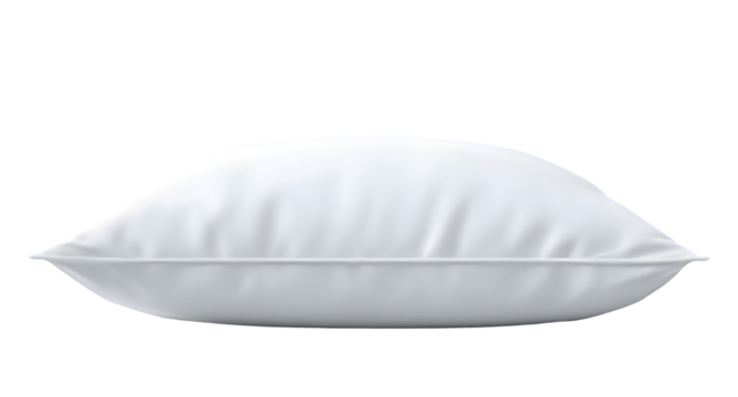 Clean white pillow isolated against a solid black background.