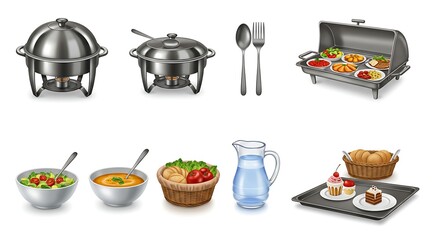Culinary Feast An Assortment of Delicious Dishes and Serving Equipment