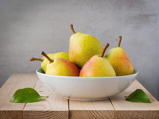 pears in a bowl still life