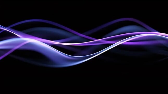 Elegant Neon Wave on Deep Black Background for Lofi Branding