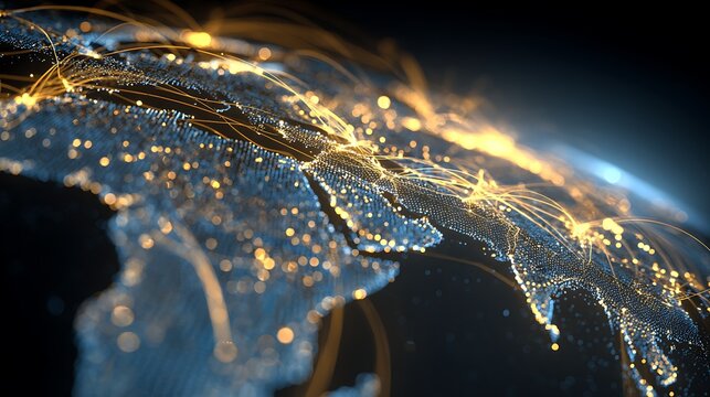 Smart payment routes on a global map connecting businesses worldwide