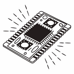 Fototapeta premium Creative details Microcontroller board vector illustration 